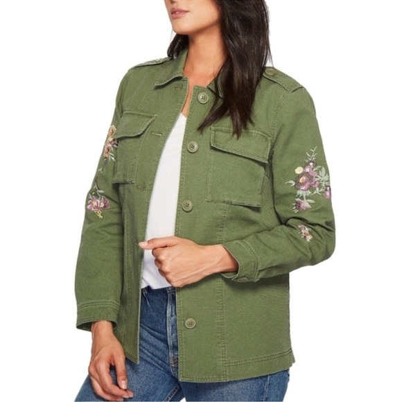Levi Strauss & Co. Embroidered Military Jacket Shacket Army Green Size XS - Picture 1 of 11